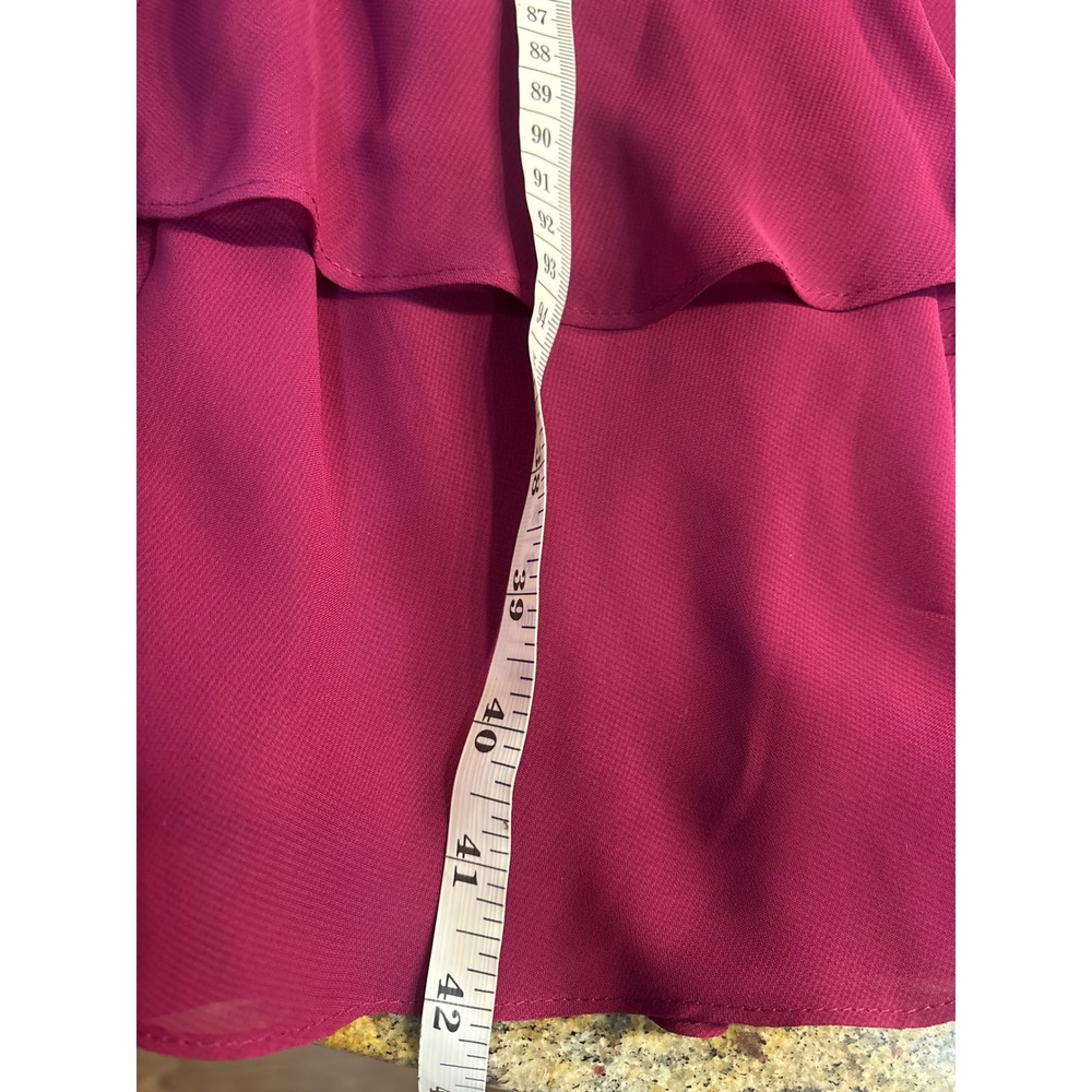 SLNY Womens Plum Purple Beaded Tiered Dress Jacket 2-piece Set Size 14 - Picture 5 of 13